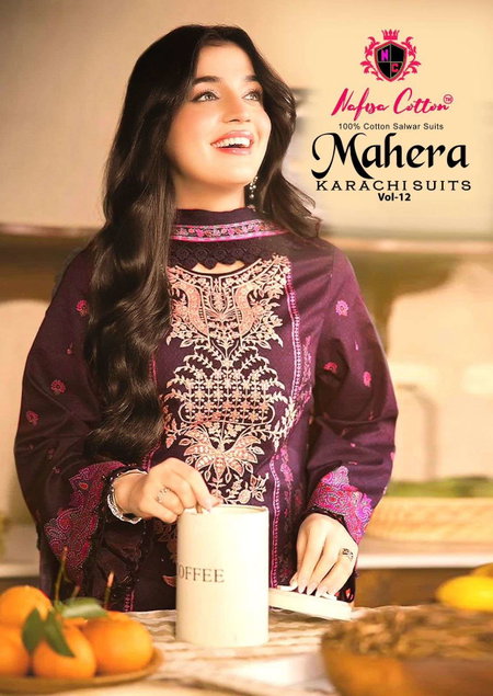 Mahera Karachi Suits Vol 12 By Nafisa Karachi Readymade Suits Wholesale Price In Surat